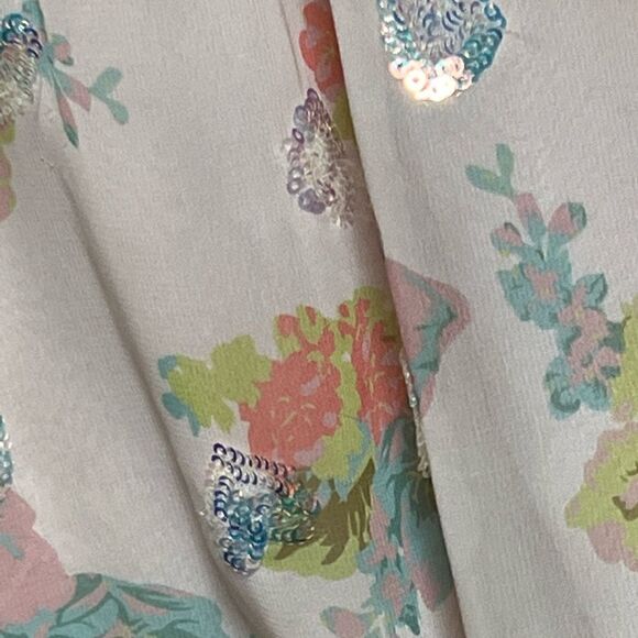 NWOT PEONY Australia Pink Embellished Heart Floral Faux Wrap Dress Sz M AU S US - Picture 3 of 6